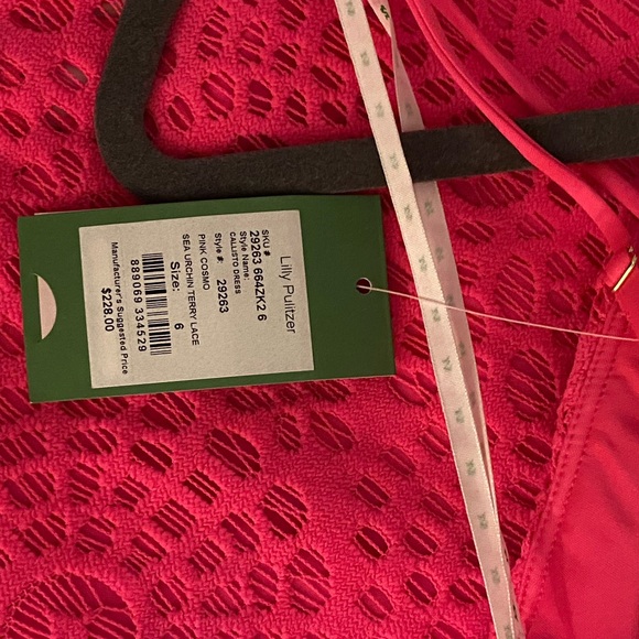 Lilly Pullitzer midi one shoulder hot pink dress - Picture 3 of 4